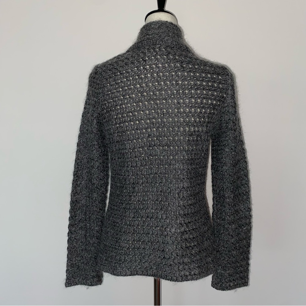 Stambecco Wool Mohair Cardigan Jacket Built-In Scarf Alpine European Style S - Picture 6 of 12